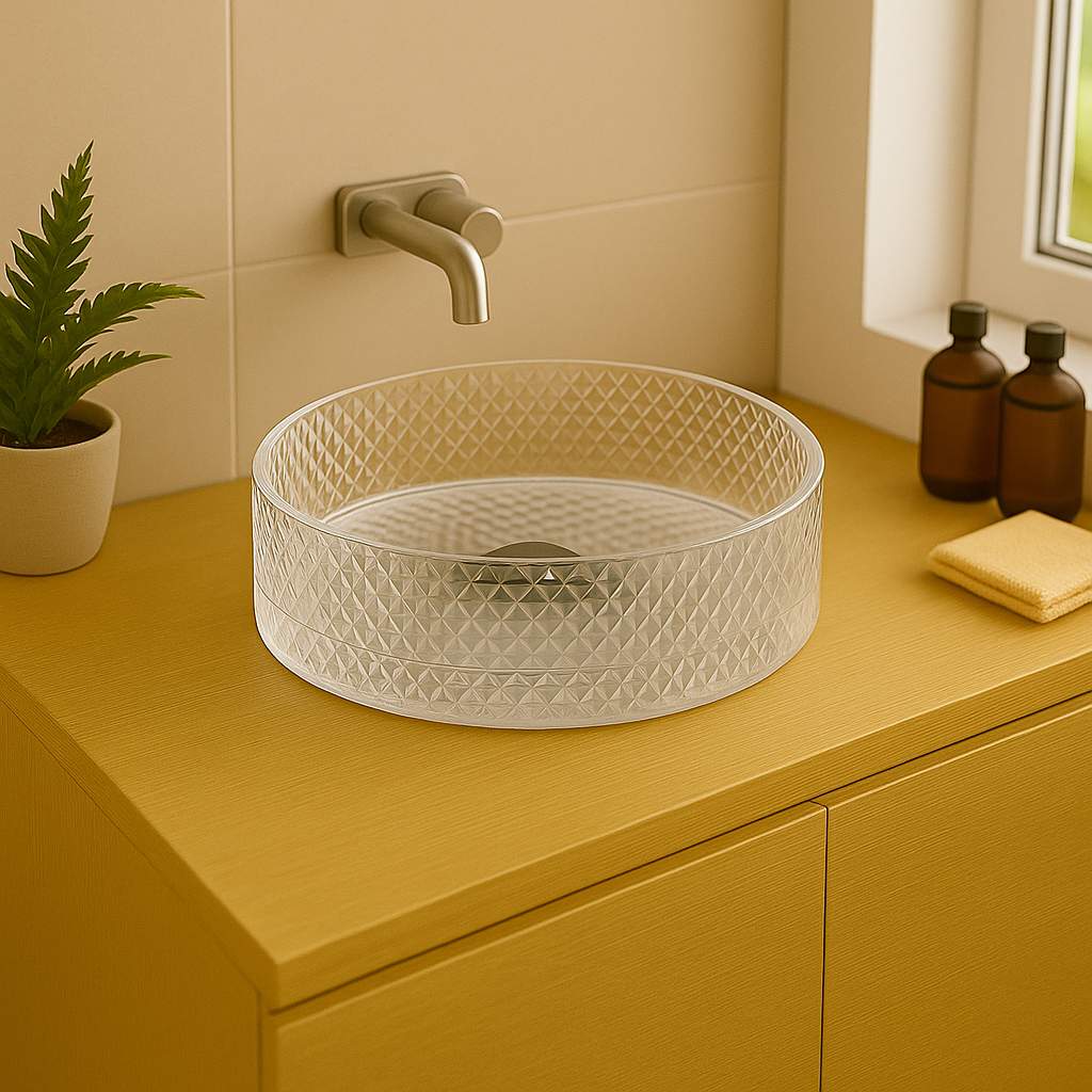Aura Glass Countertop Basin Frosted