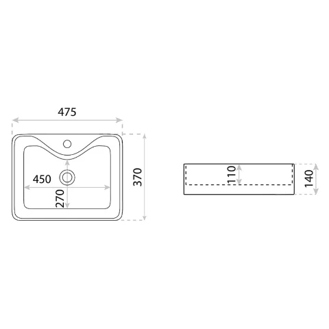 Castor Countertop Washbasin - White - Image 3