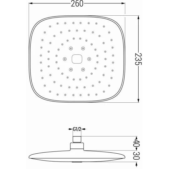 D-33 Shower Head 230x230mm - Image 7