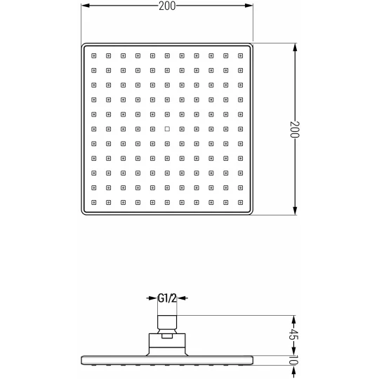 D-45 Head Shower 200x200mm - Image 7
