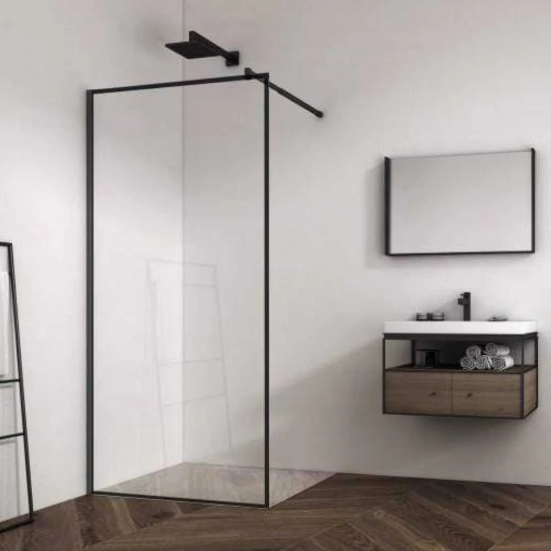 Modo 8mm Walk-In Screen Black Frame with Black Profiles - Image 3