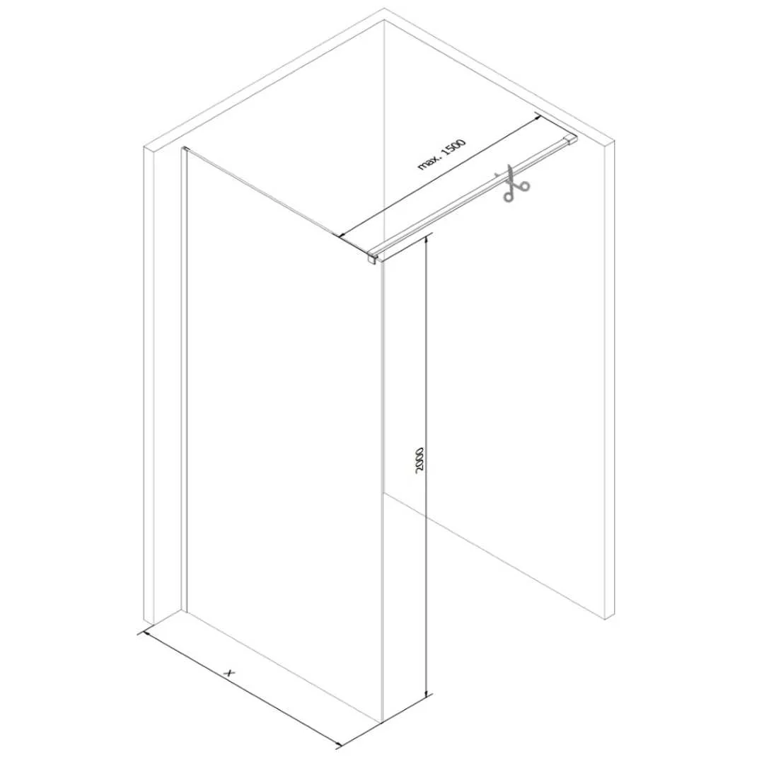 Modo 8mm Walk-In Screen Black Frame with Black Profiles - Image 4