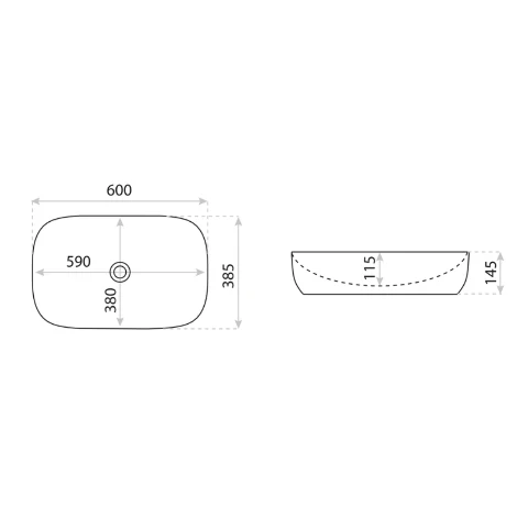 Barco Countertop Washbasin - White - Image 4