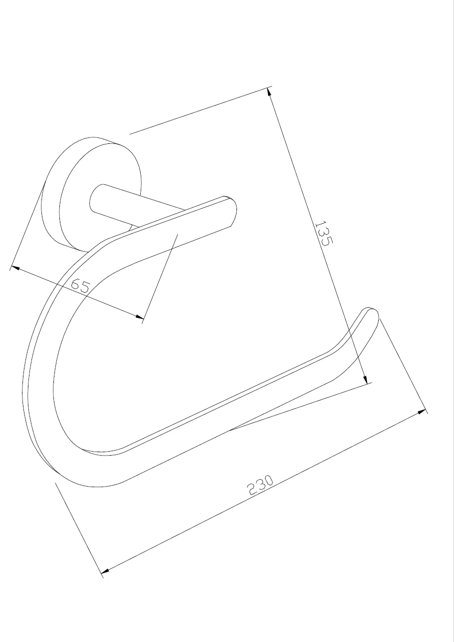 Loft Single Towel Rail with Open Side - Image 3