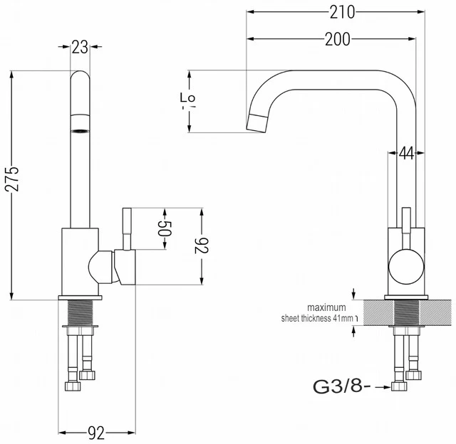 Modena Kitchen Tap - Chrome - Image 2