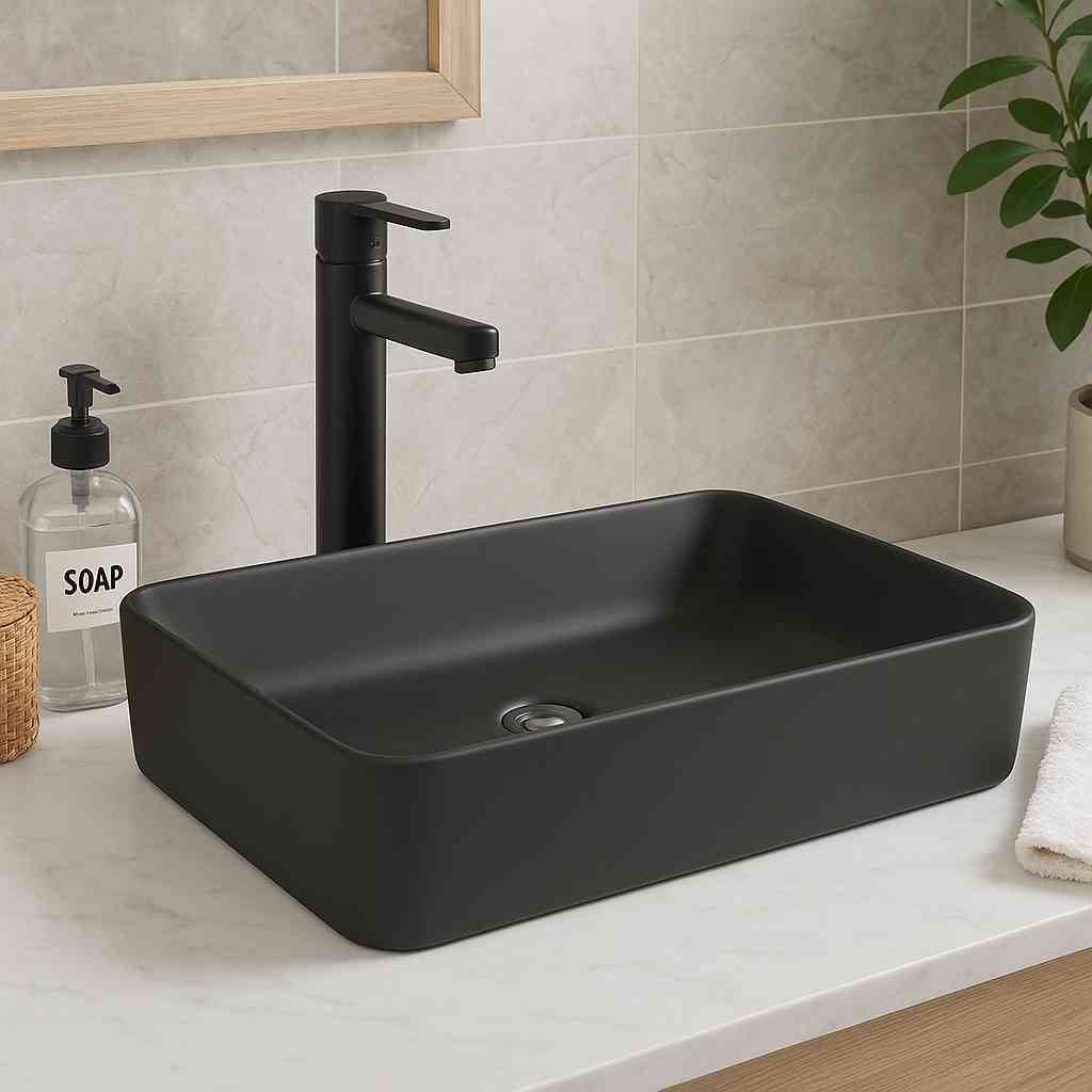 Pasana Countertop Washbasin - Matte Black