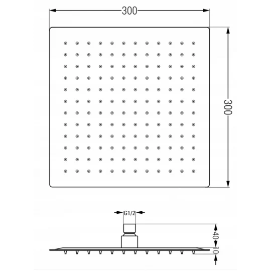 Slim Rain Shower 300x300mm - Image 13