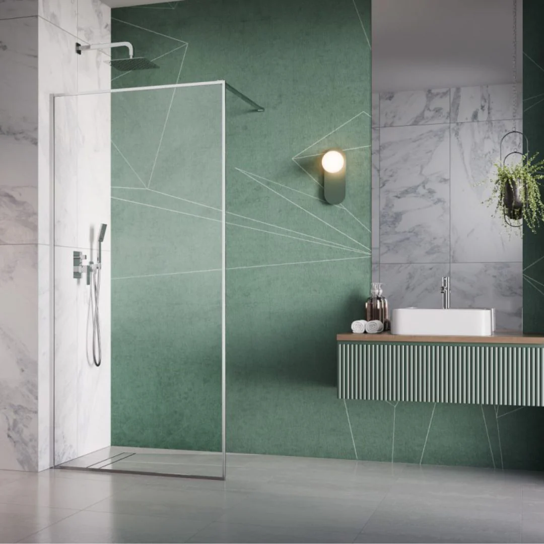 Radaway Modo F II Wetroom Shower Screen – Polished Chrome Frame, 8mm Glass