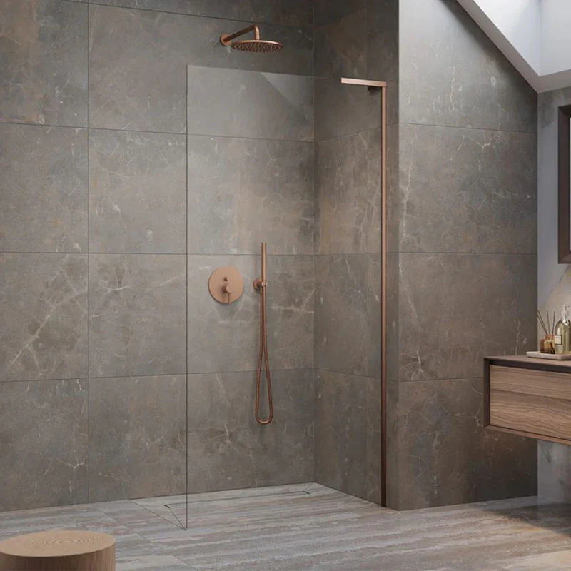 Modo Brushed Copper Wetroom Screen - Image 2