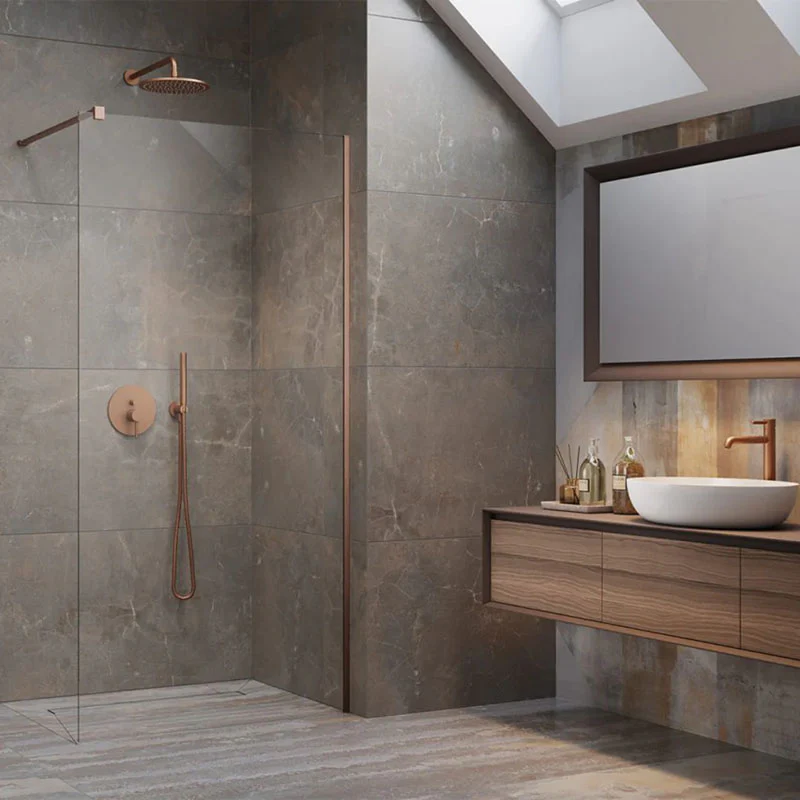 Modo Brushed Copper Wetroom Screen - Image 3