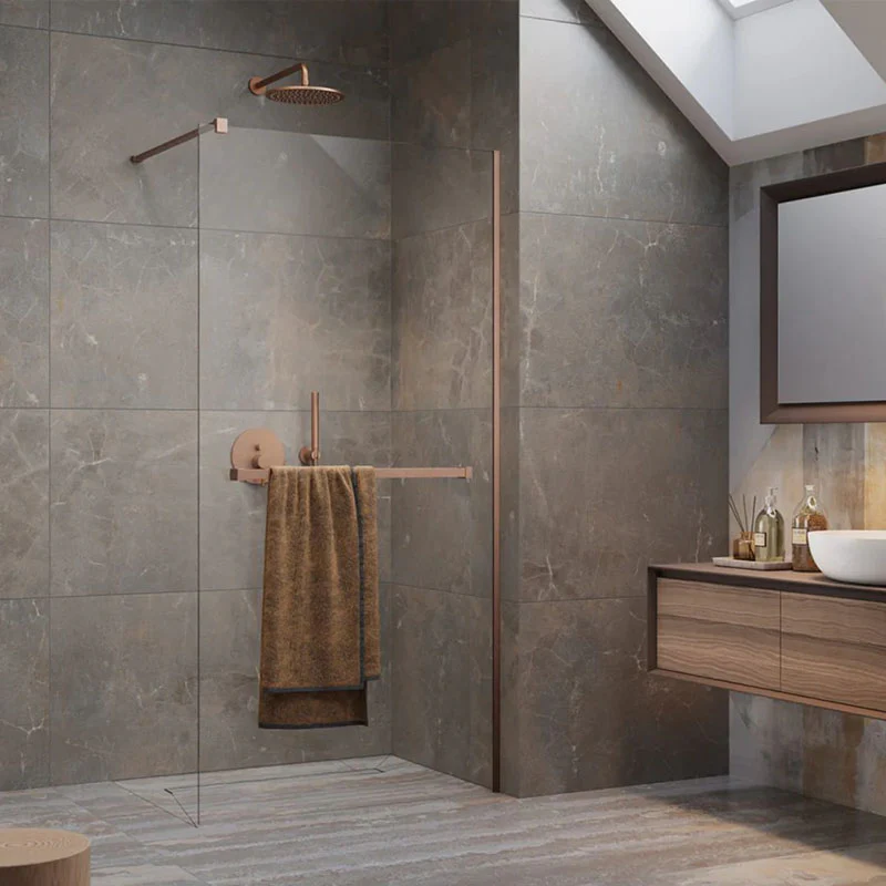 Modo Brushed Copper Wetroom Screen - Image 4