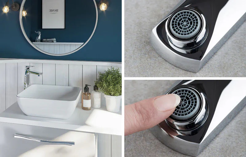 Mokait Chrome Tall Washbasin Mixer - Image 3