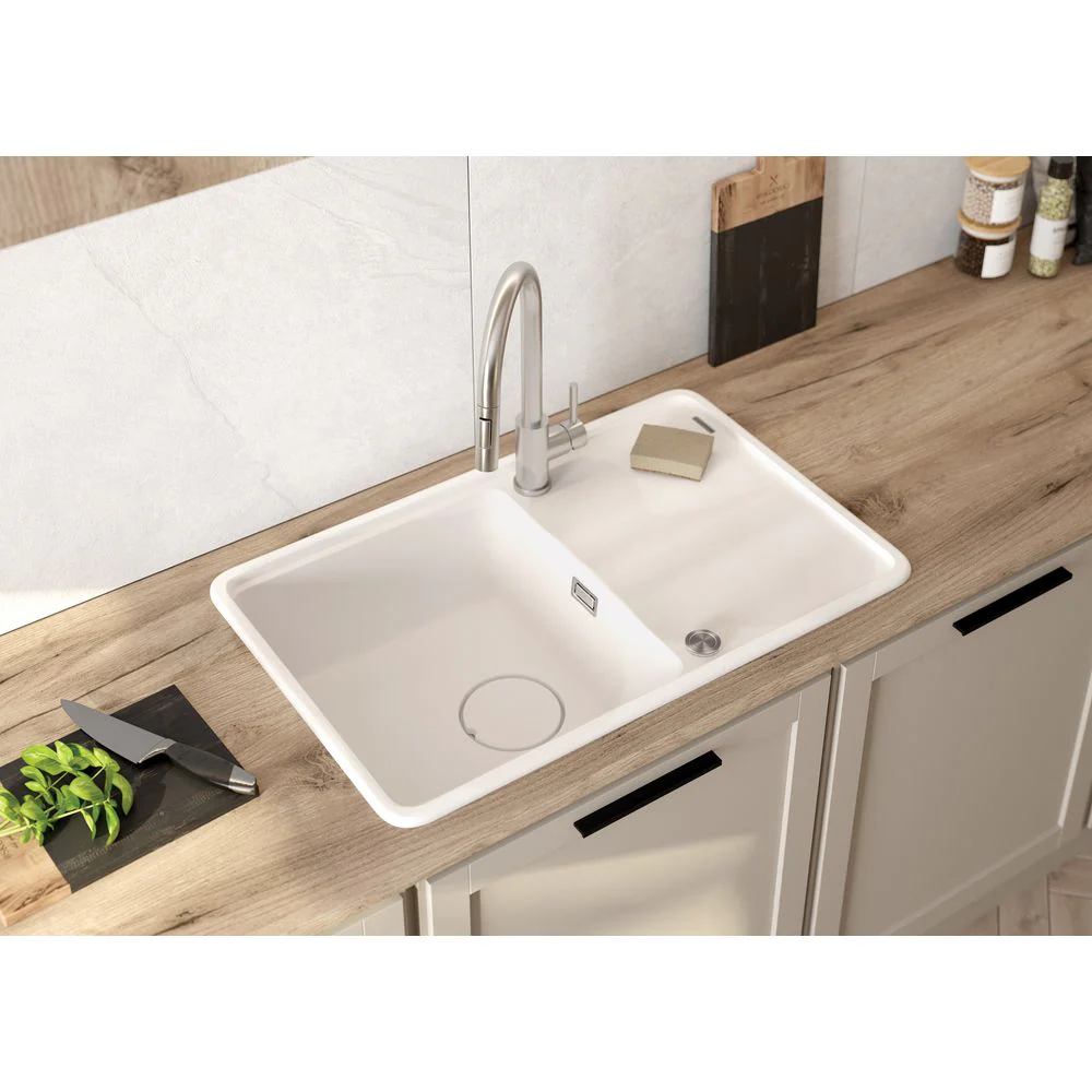 Momi Granite sink, 1-bowl with drainer - 630x450mm - Image 3