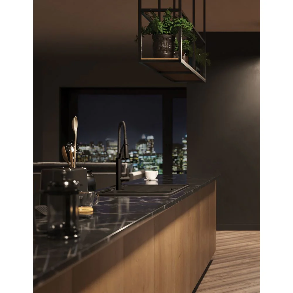 Momi Granite sink, 1-bowl with drainer - 740x600mm - Image 5