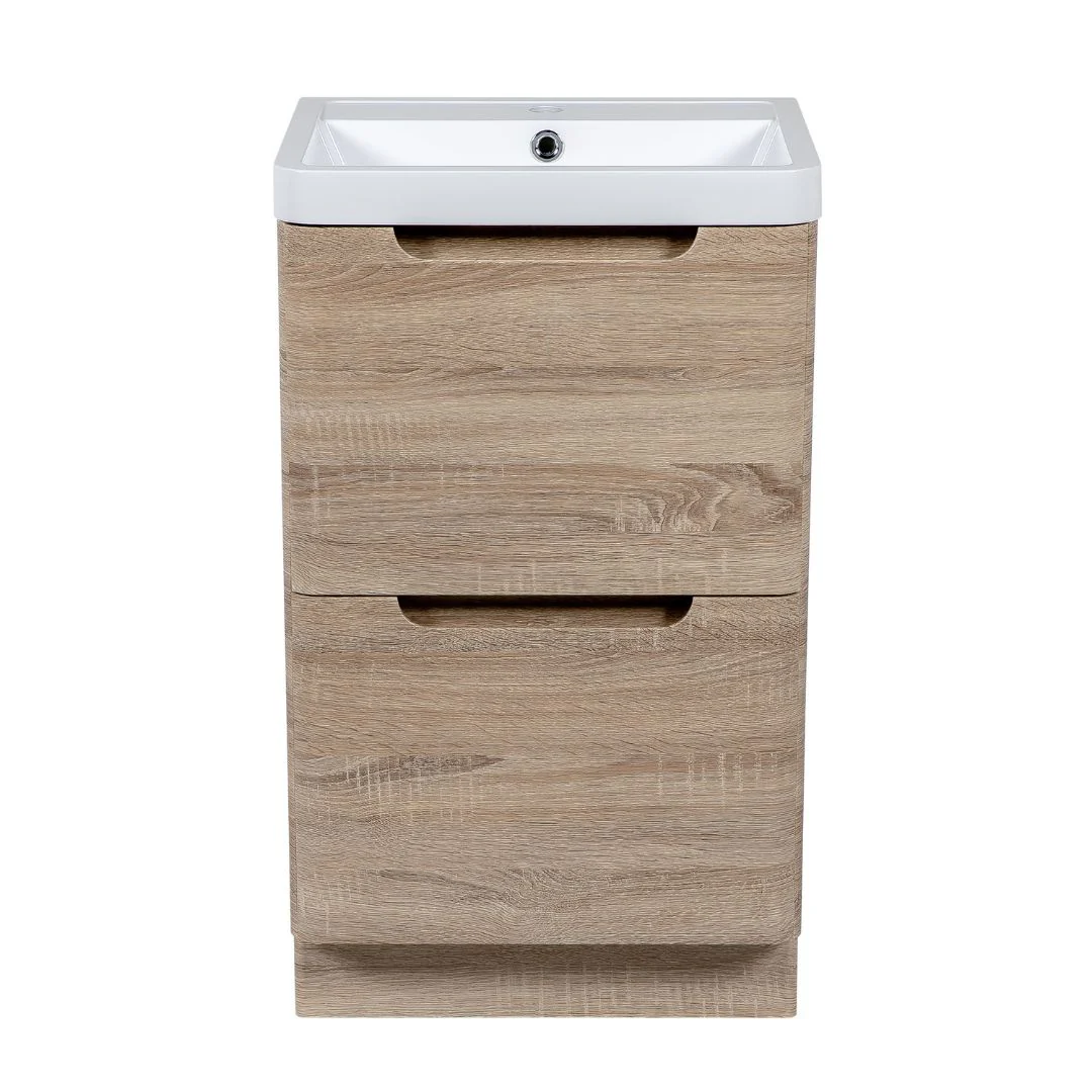 Monza Floor Standing Vanity Unit - Country Oak