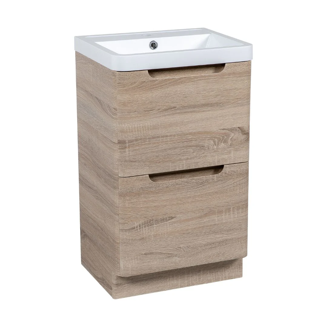 Monza Floor Standing Vanity Unit - Country Oak - Image 3