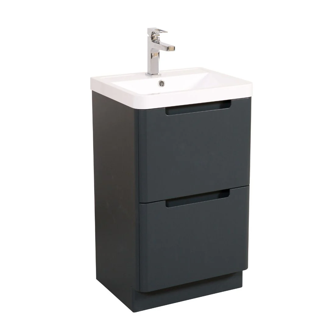 Monza Floor Standing Vanity Unit - Shadow Grey