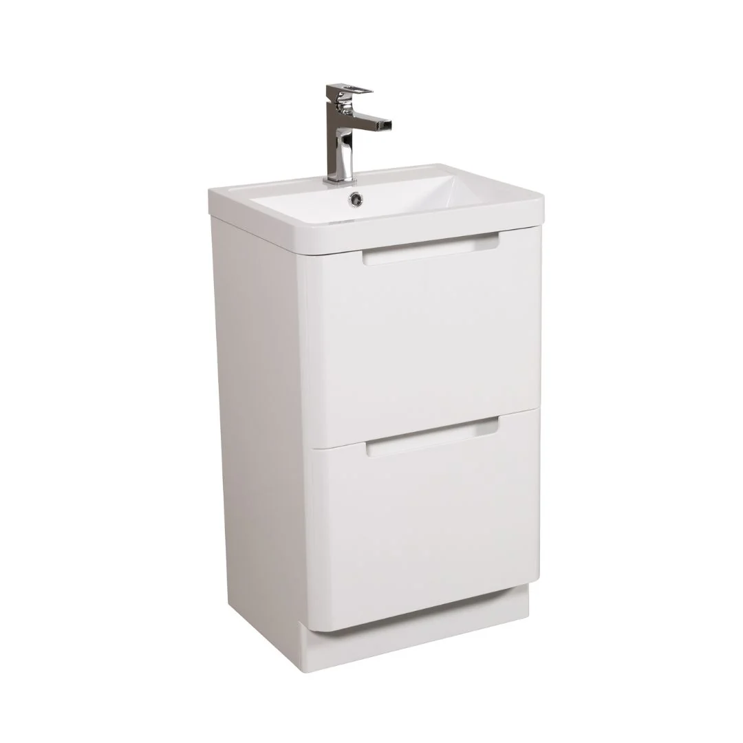 Monza Floor Standing Vanity Unit - White Gloss