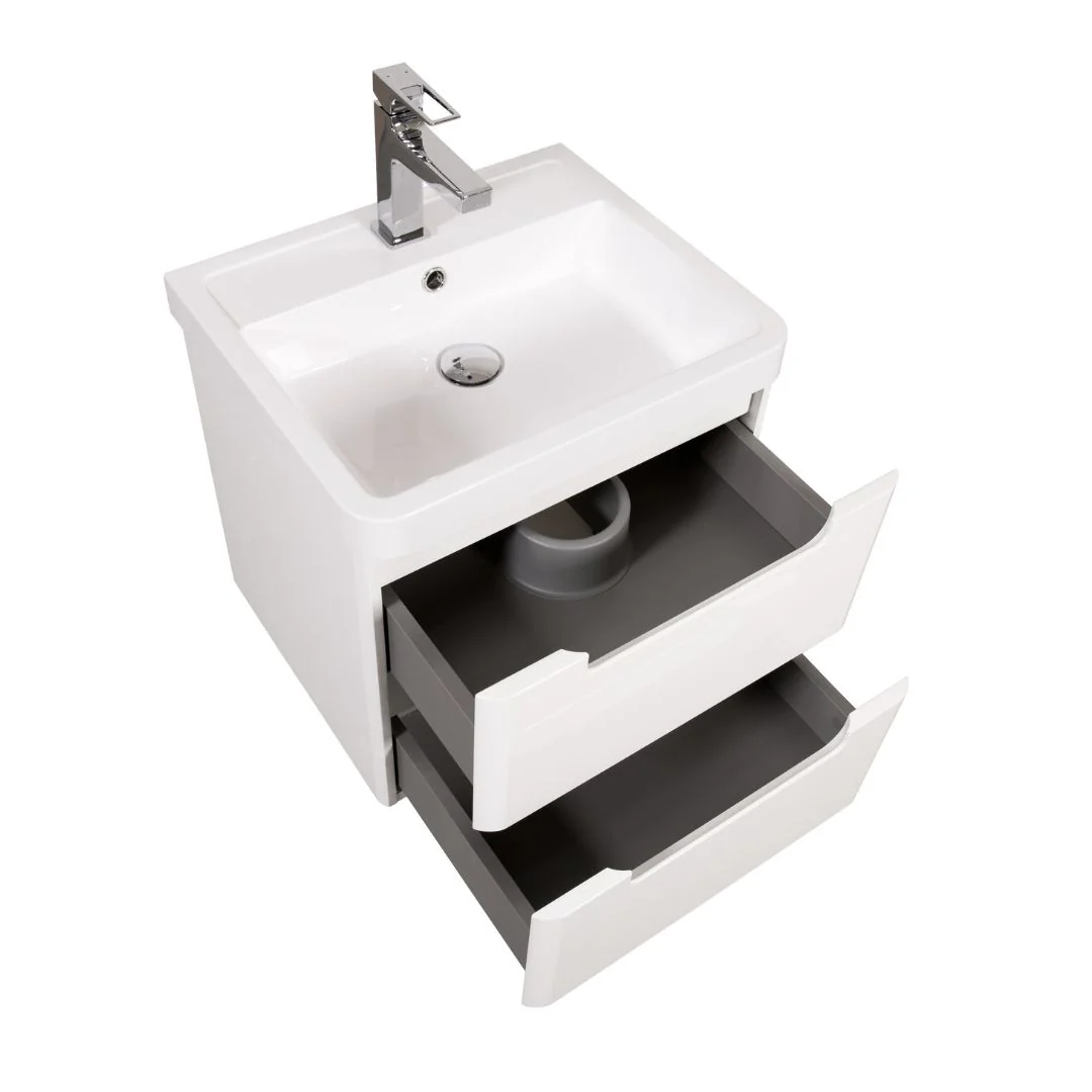 Monza Floor Standing Vanity Unit - White Gloss - Image 2