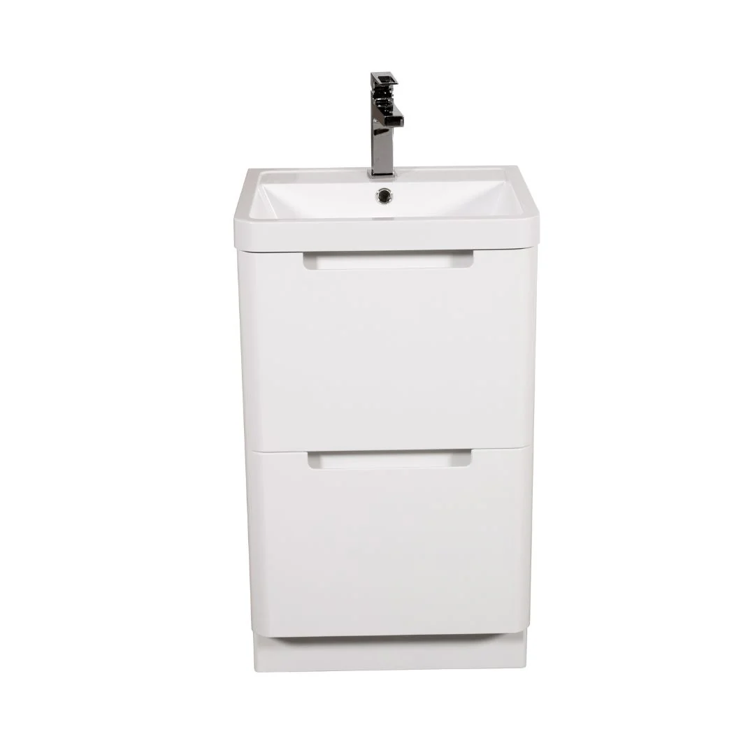 Monza Floor Standing Vanity Unit - White Gloss - Image 3