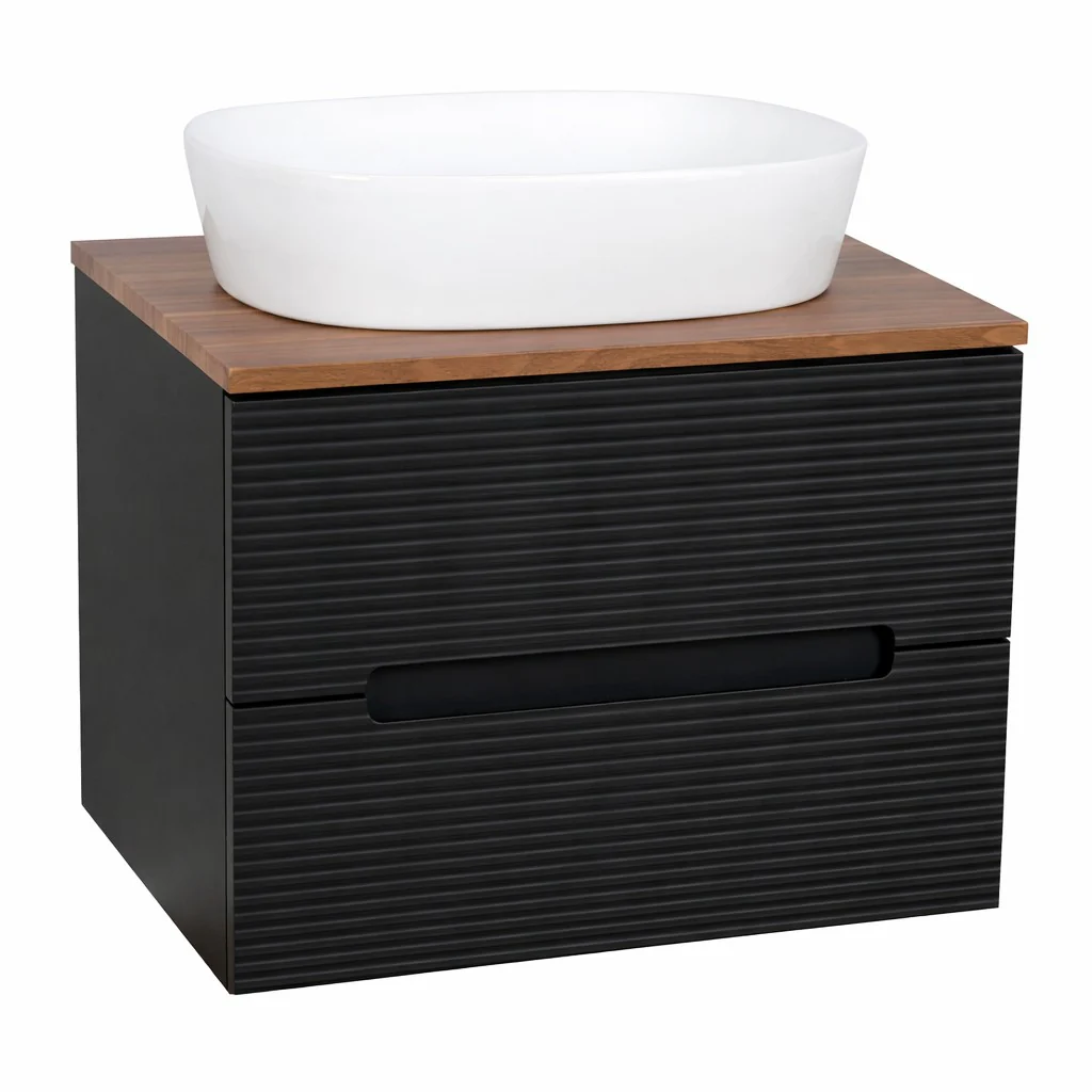 Monza Plus 600mm Wall-Hung Bathroom Vanity Unit - Beige | Green | Black - Image 3