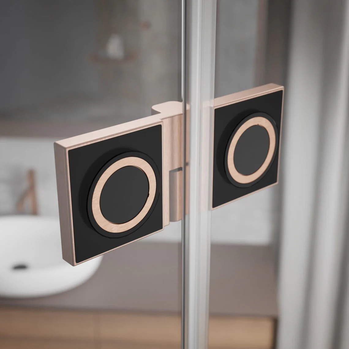 Radaway NES DWB Brushed Copper Bifold Shower Door β 6mm Glass - Image 3