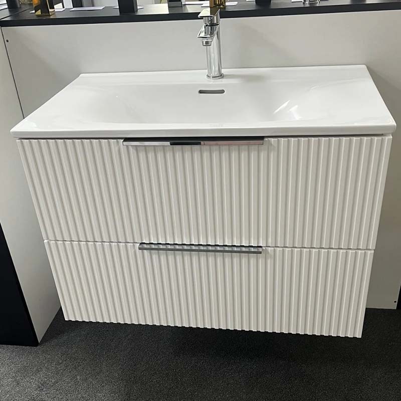 Phoenix White Vanity Unit with Basin – 600mm & 800mm | Chrome Handles - Image 2