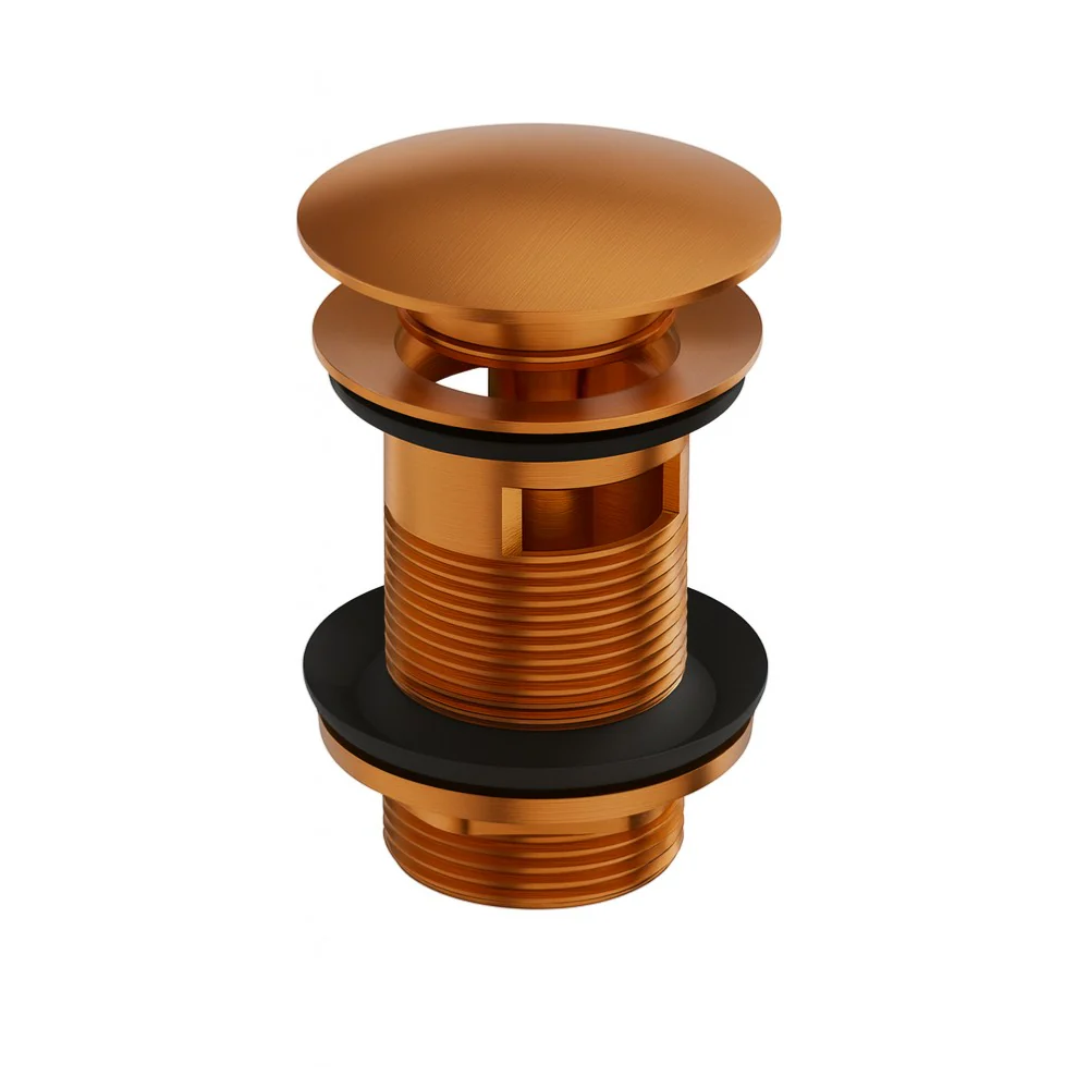 Orion Brushed Copper Click-Clack Basin Waste (With Overflow)