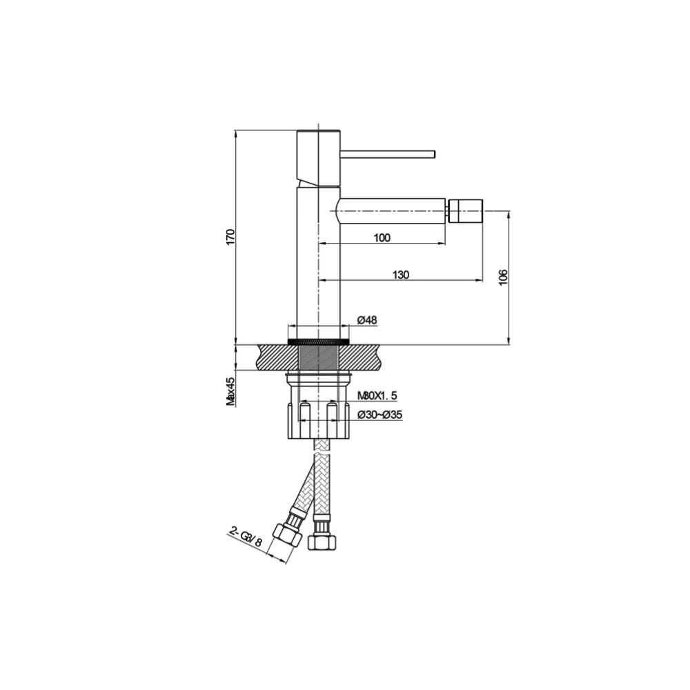 Orion Chrome Bidet Mixer Tap - Image 5