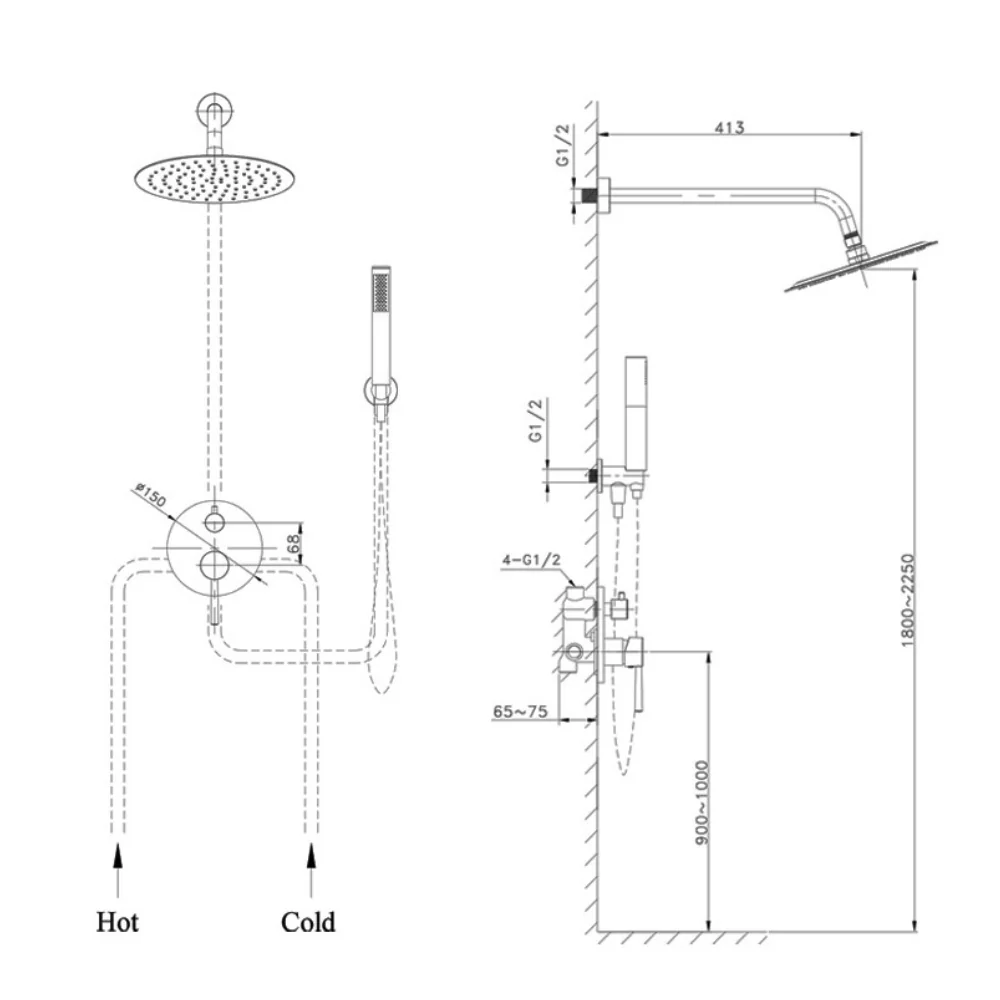 Orion Concealed Shower Set Rain Shower - Image 5