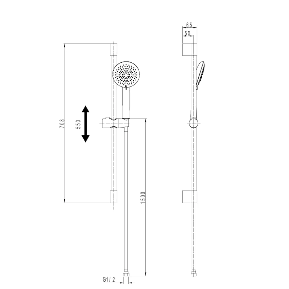 Orion Shower Set with Rail - Image 6