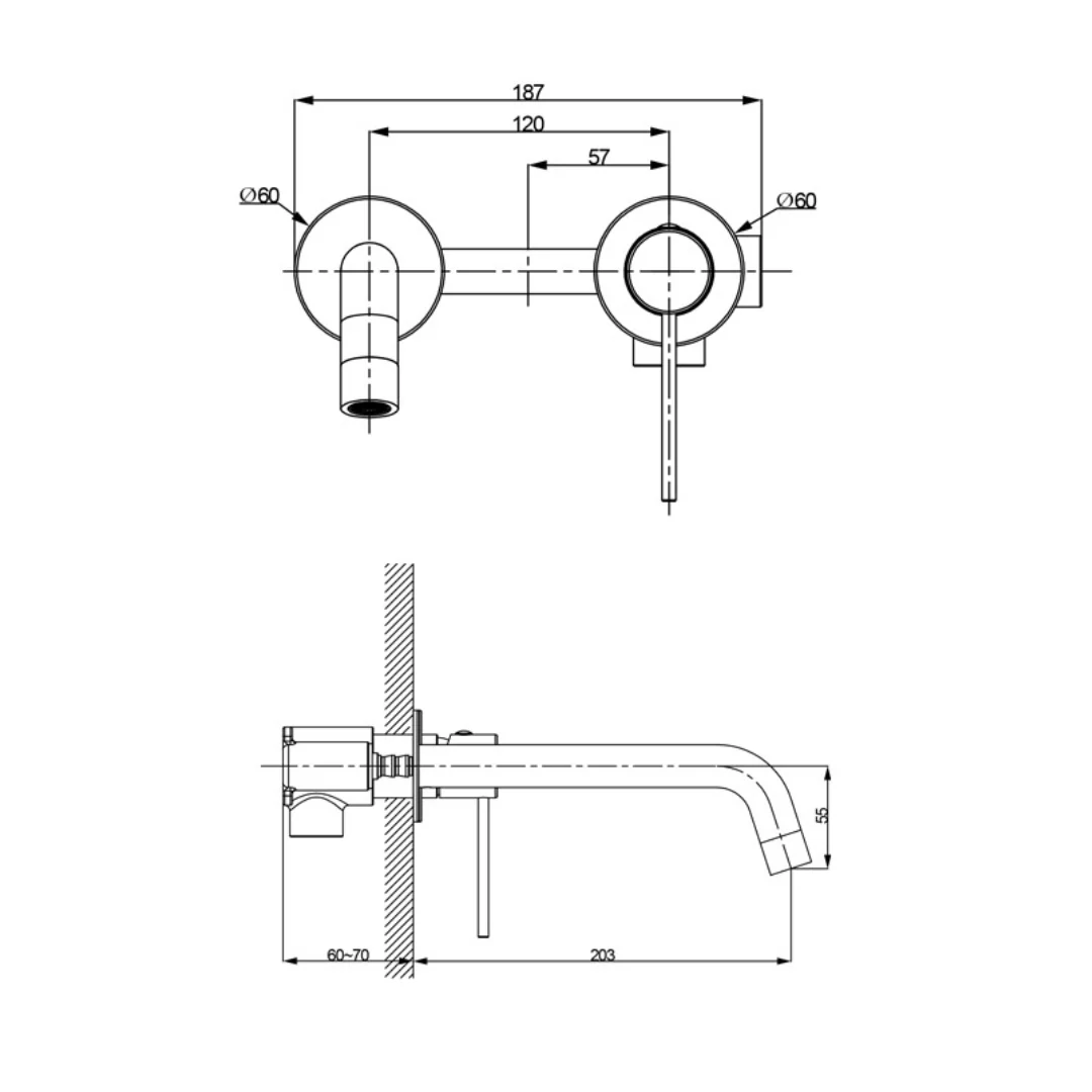 Orion Concealed Wall-Mounted Basin Mixer Tap - Image 6