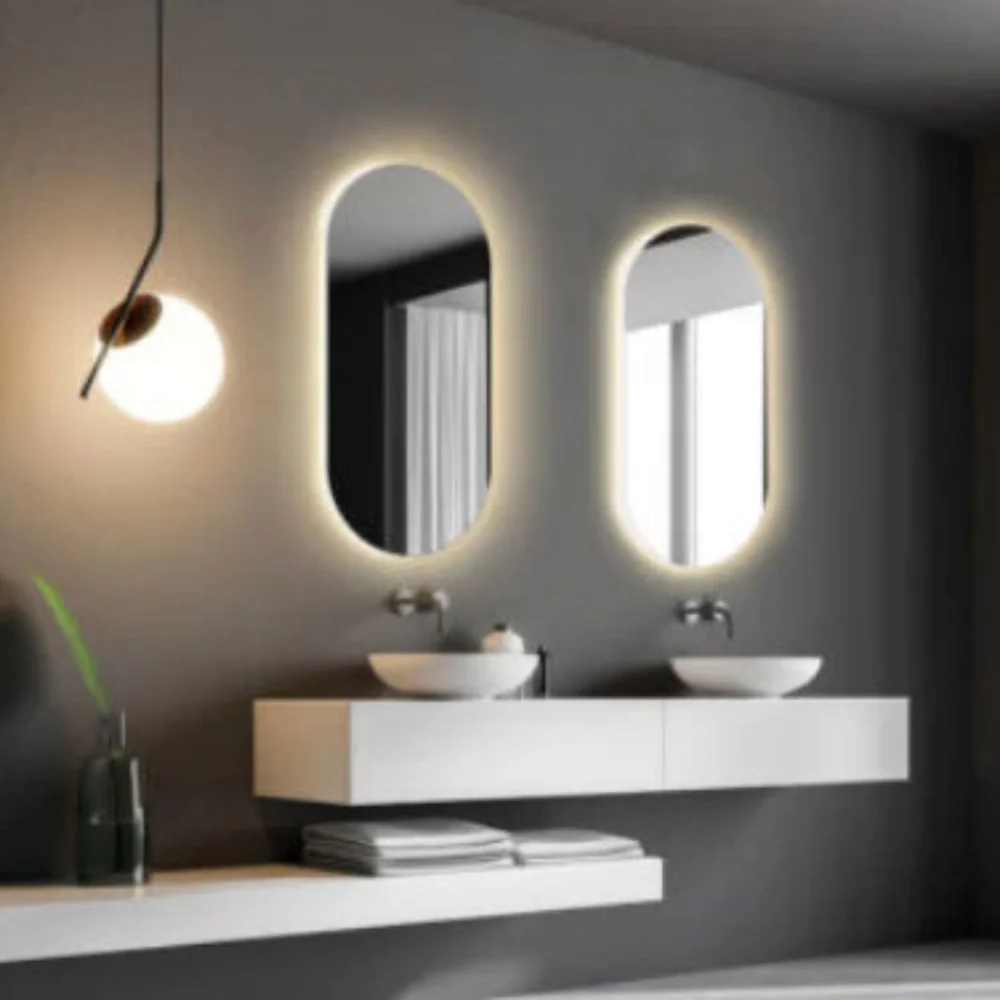 Oval Backlit LED Mirror w/ Temperature Control - Image 3