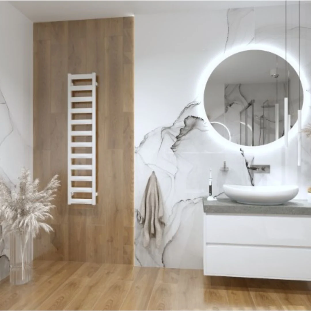 Palma Narrow Bathroom Radiator & Towel Rail - Image 3