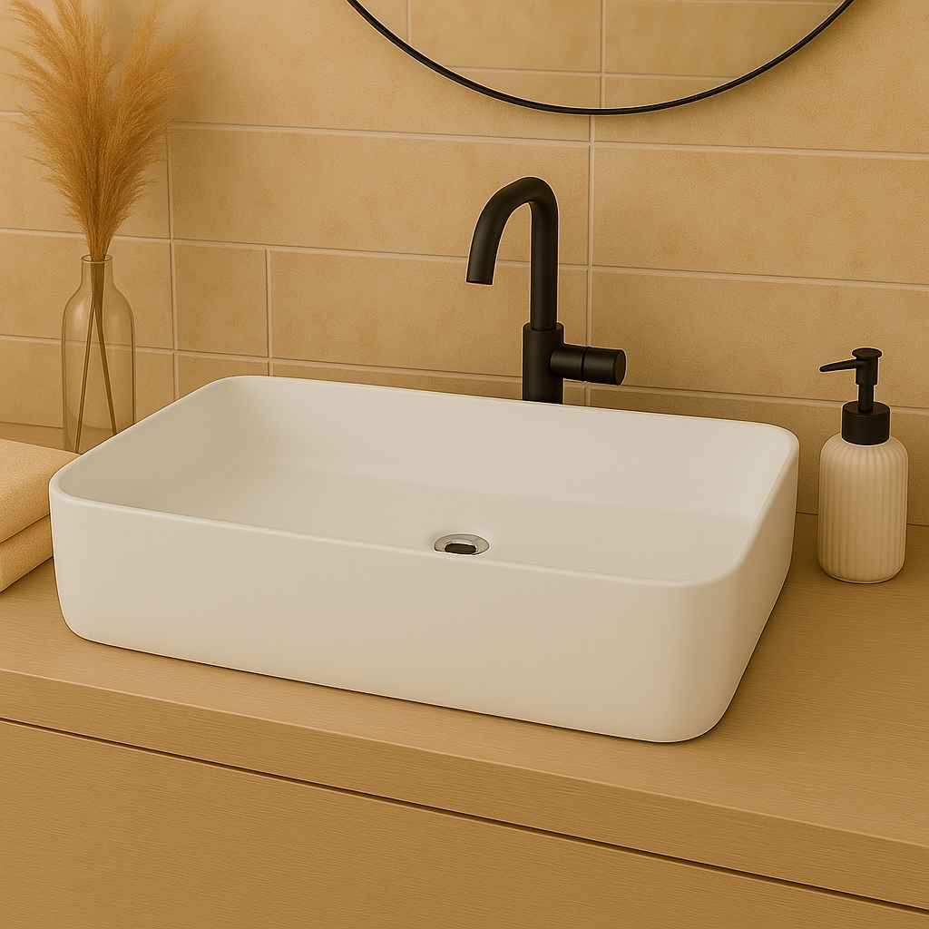 Pasana Countertop Washbasin 605x340x110mm - White Matt