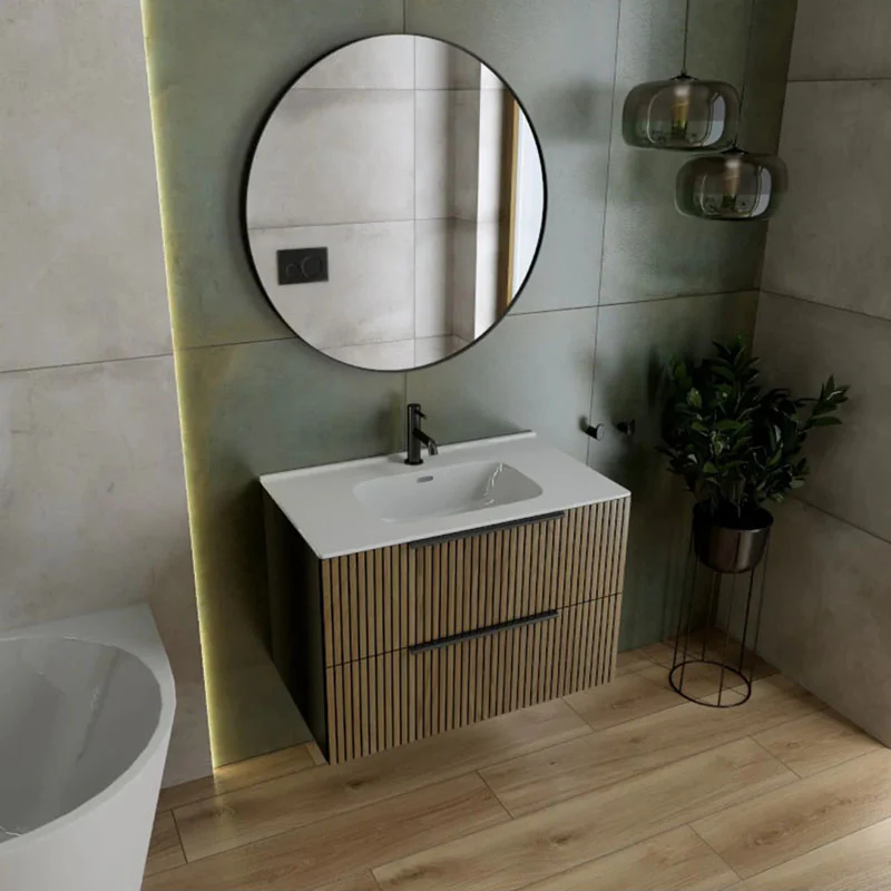 Phoenix Wood Black Vanity Unit with Countertop – 600mm & 800mm