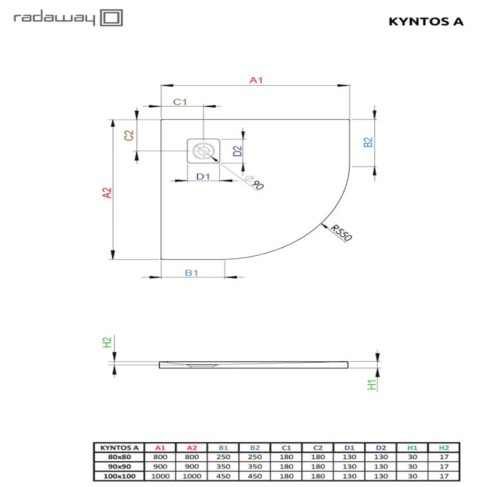 Kyntos A Quadrant Slate Shower Tray - Image 5