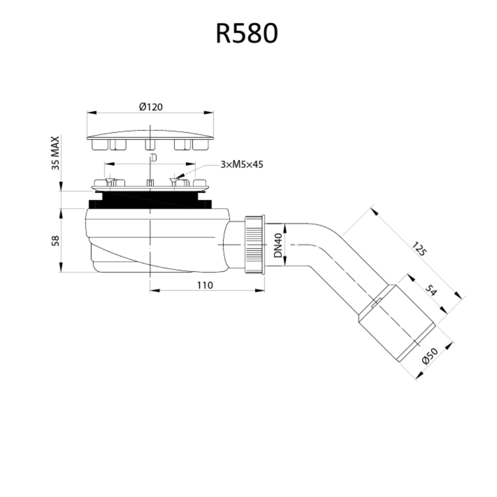R580 Shower Waste - Image 3