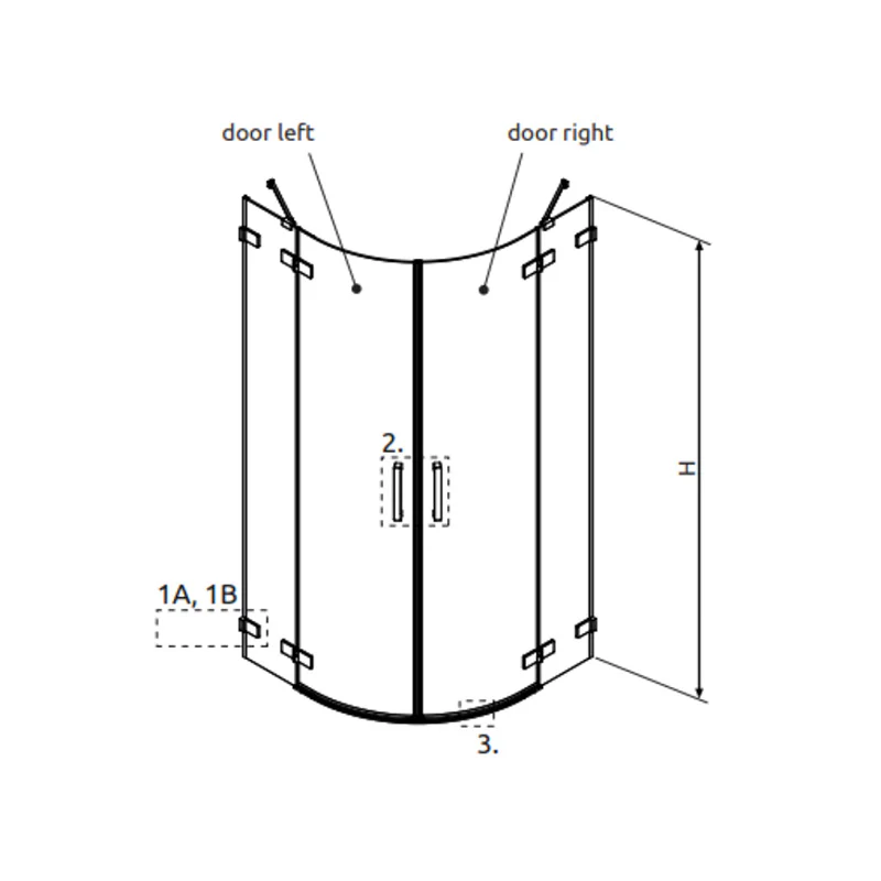 Radaway Euphoria PDD Premium Quadrant Shower Enclosure - Chrome - Image 6