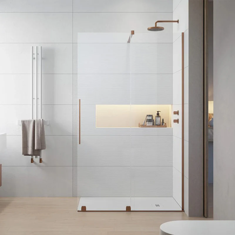 Radaway Furo Sliding Walk-In Shower Screen - Brushed Copper