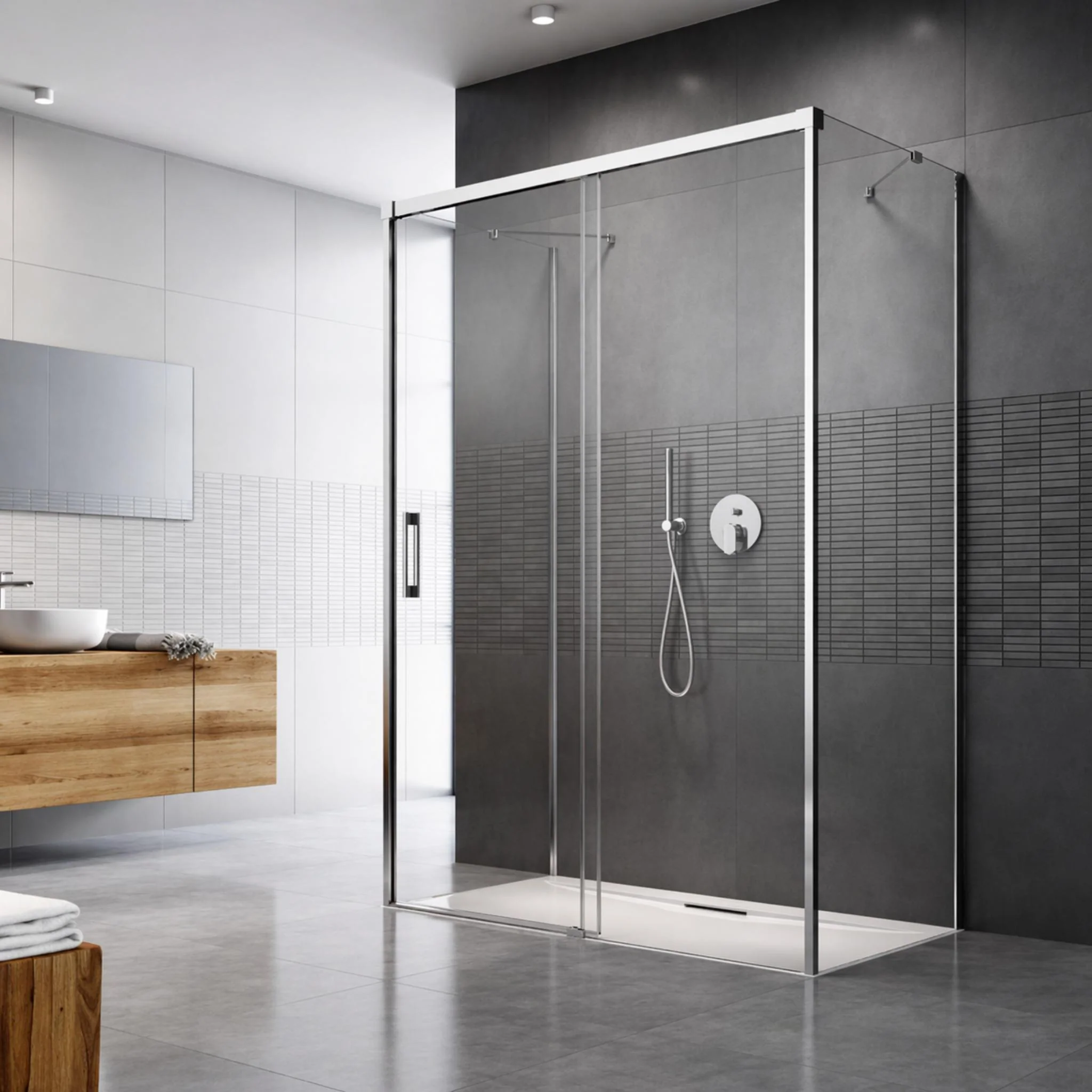 Radaway Idea Chrome KDJ+S Sliding Shower Enclosure