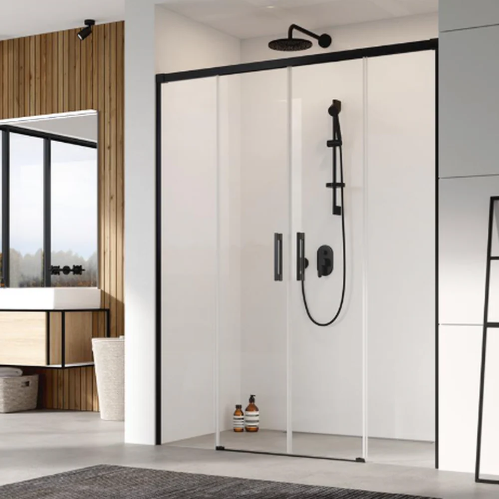 Radaway Idea DWD Swing Shower Door – Matte Black, 6mm Glass