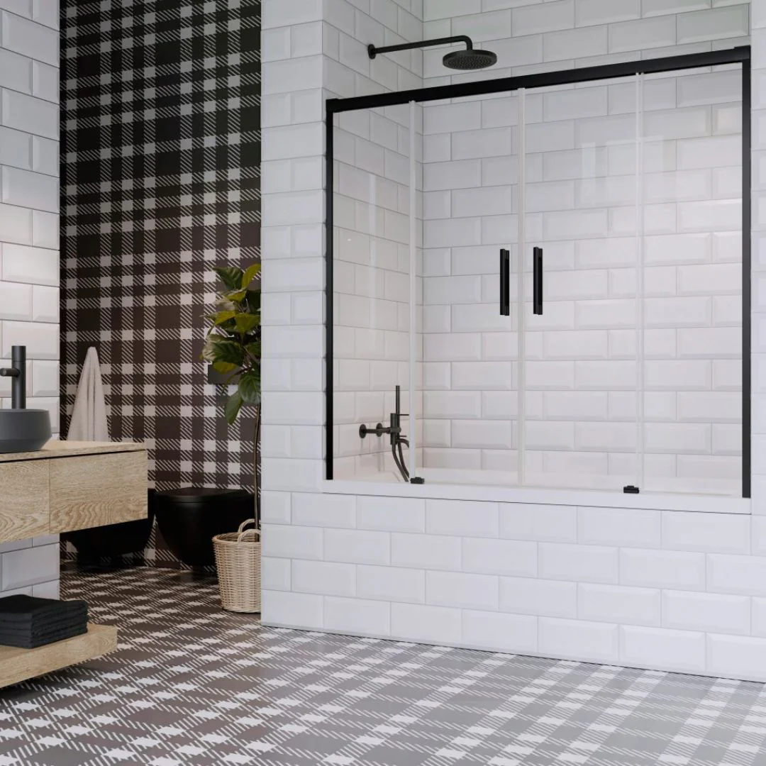 Radaway Idea PN DWD Sliding Bath Screen - Black - Image 2
