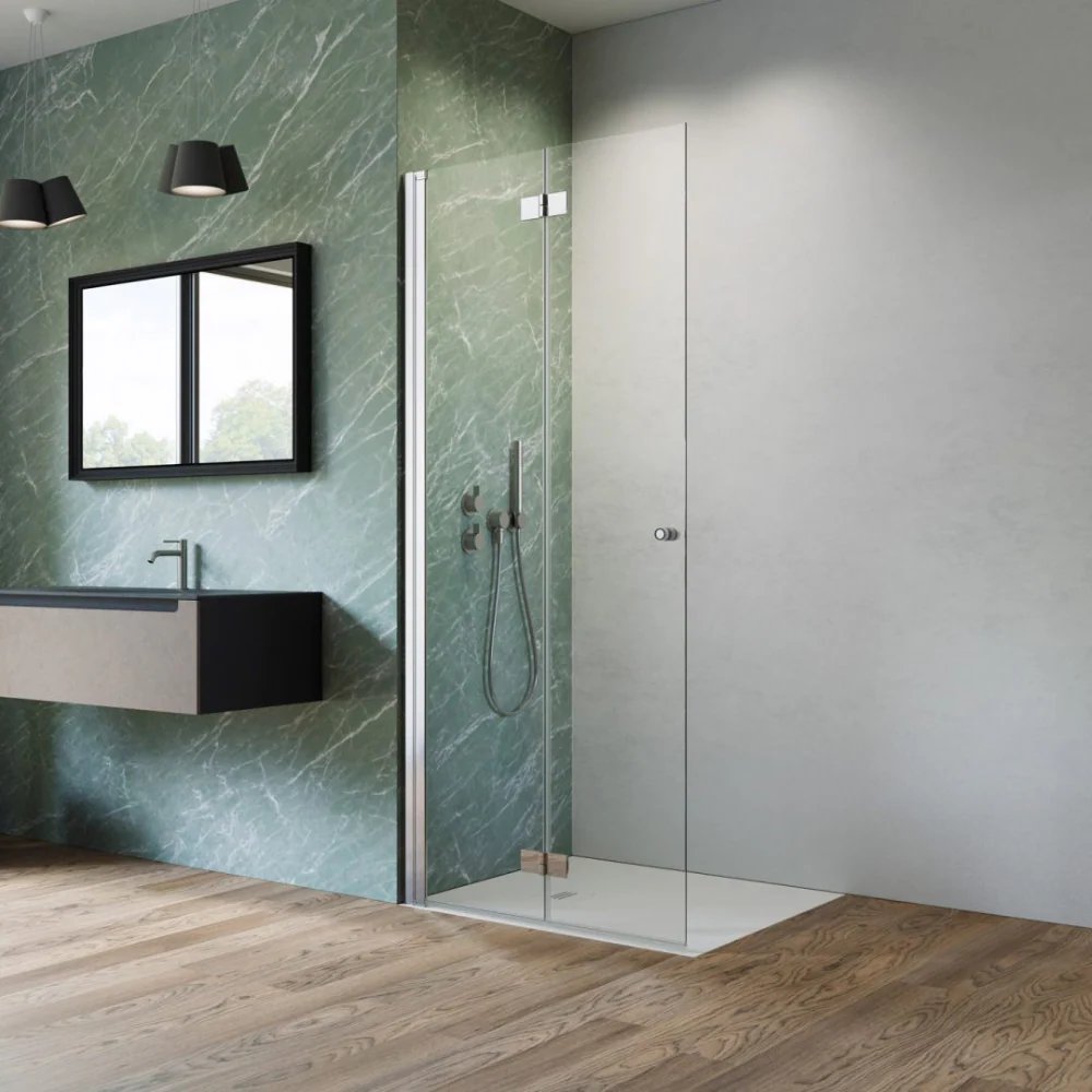 Radaway Nes Brushed Gold Walk-In Shower Enclosure KDD B - Image 2