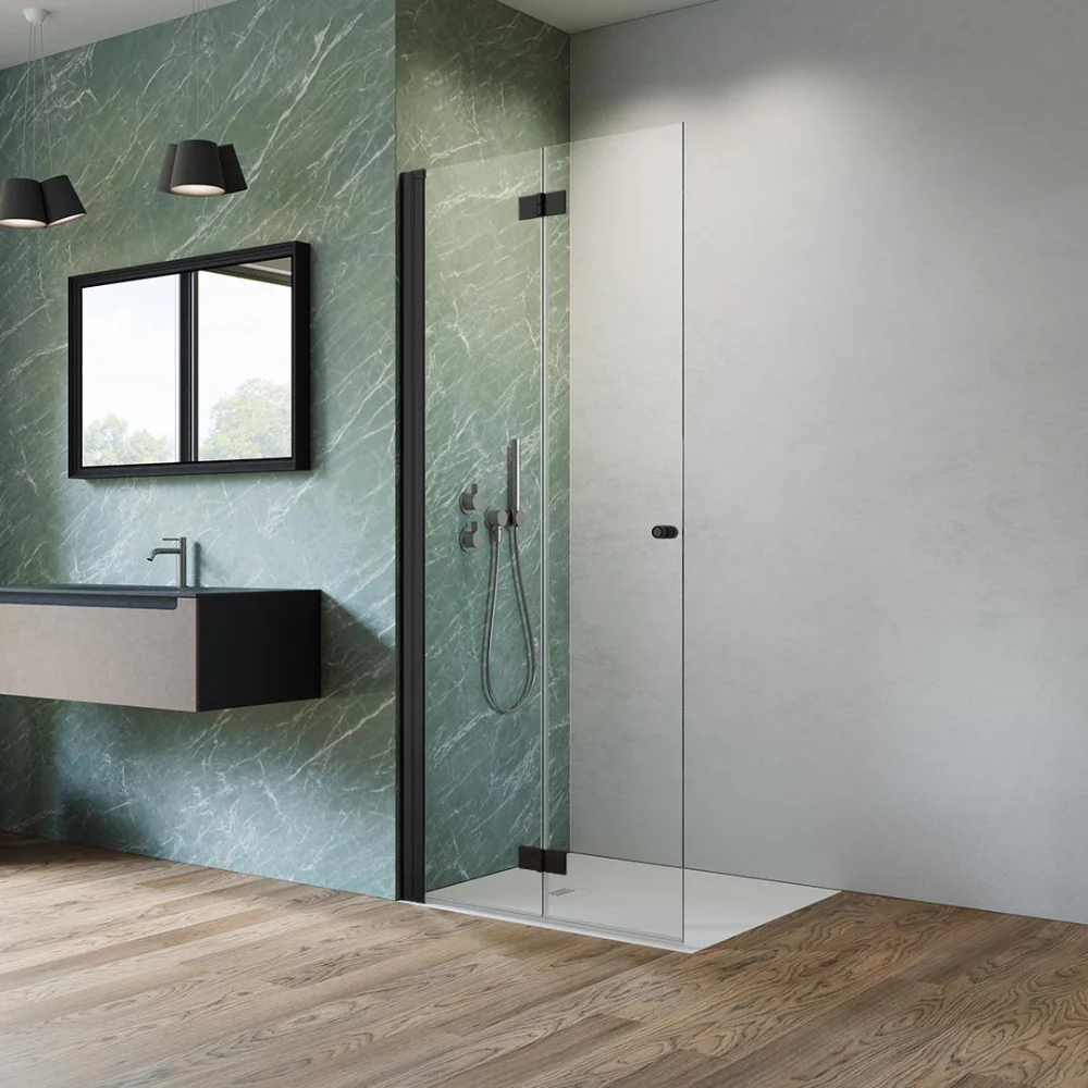 Radaway Nes Brushed Gold Walk-In Shower Enclosure KDD B - Image 3