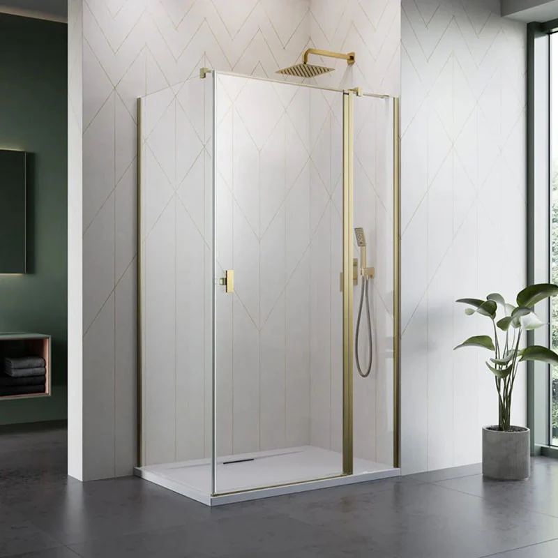 Radaway NES KDJ II Premium Shower Enclosure 6mm -  Brushed Gold