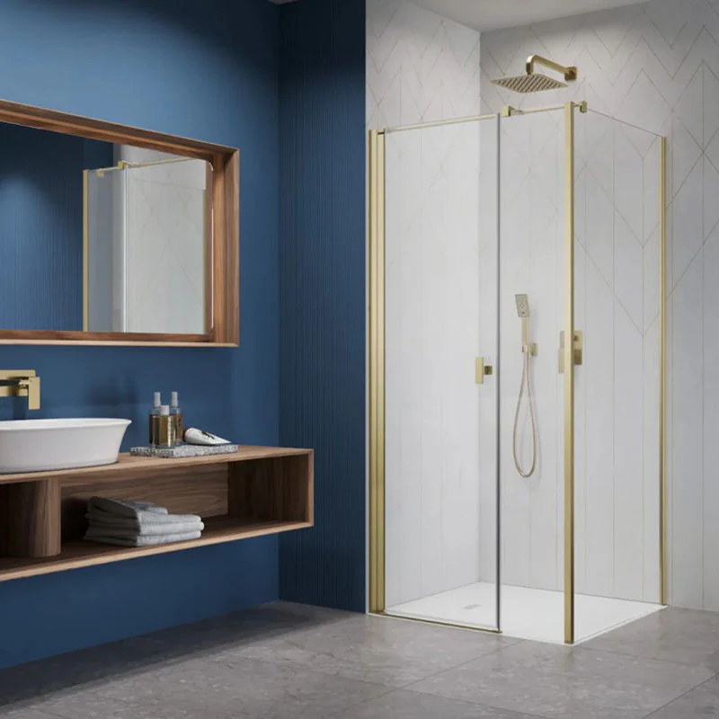 Radaway NES KDS I Premium Shower Enclosure 6mm -  Brushed Gold - Image 2