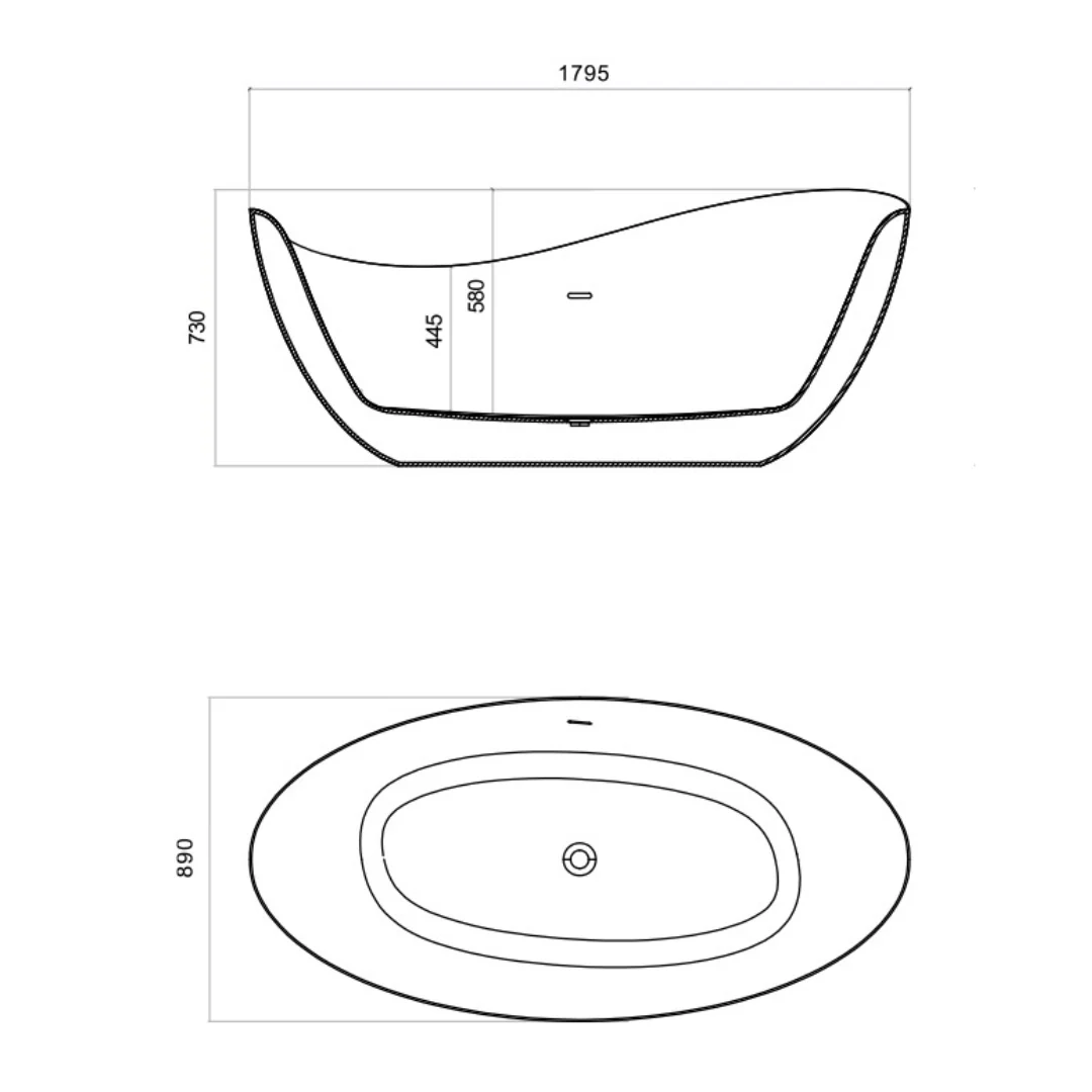 Rome Freestanding Bath - White - Image 2