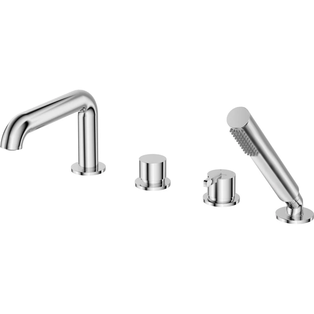 Silia Bath mixer, 4-hole, with shower set