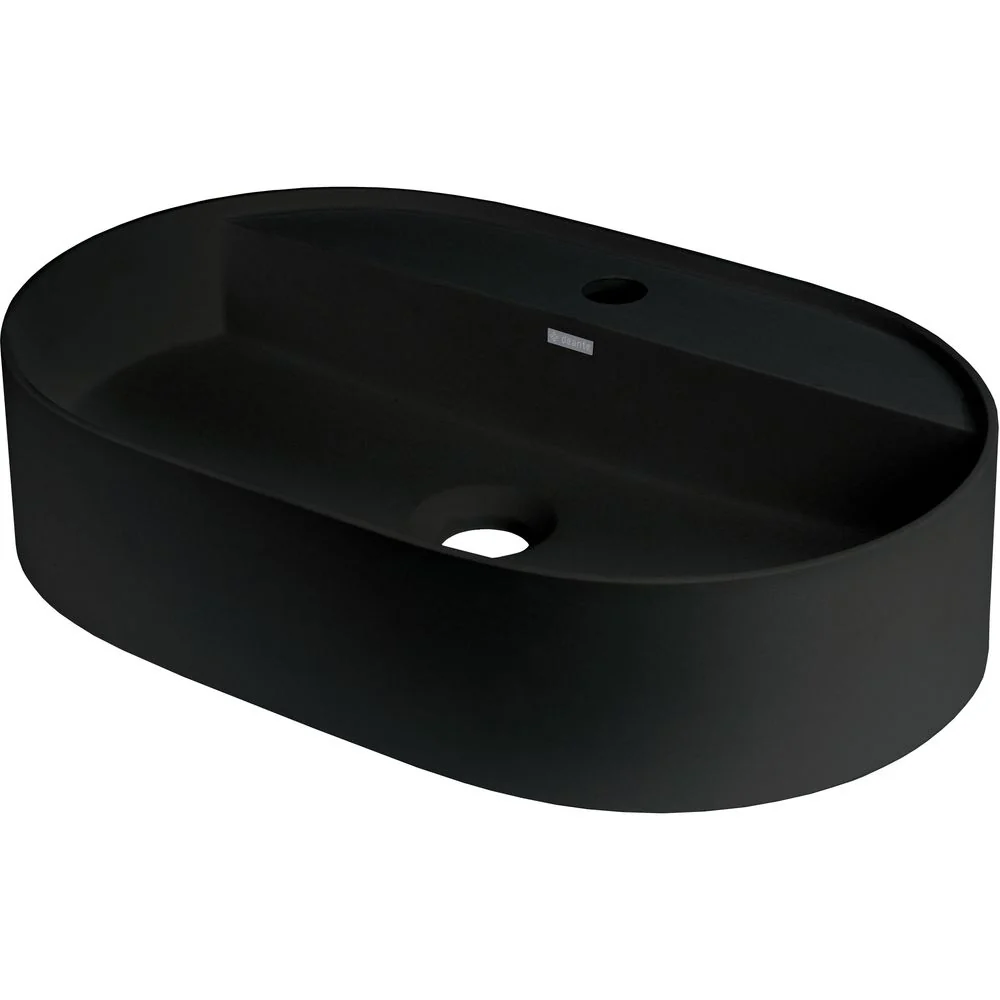 Silia Granite washbasin, countertop, with tap shelf - oval - 550x350mm - Image 6